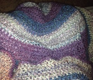 my lap. yes, i always sit cross-legged.